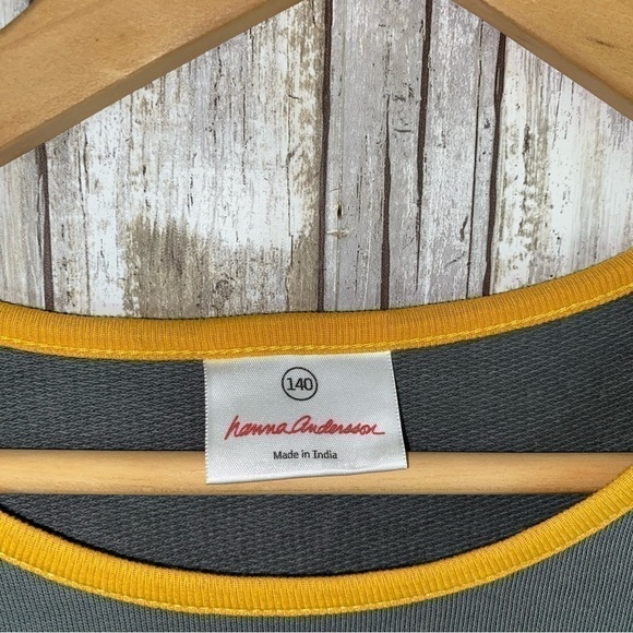 Hanna Andersson Grey & Yellow Dress 140cm - Picture 3 of 4